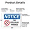 Signmission No Cellular Phones, 18 in W x Rectangle, Aluminum OS-2PACK-NS-A-1218-L-16045 - alternate 4